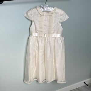 Edgehill Collection Ivory Satin & Lace Girls' Party Dress